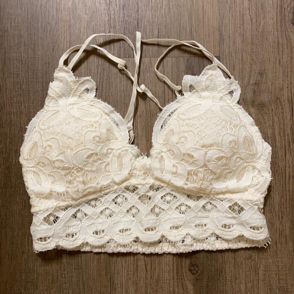 Cream lace bralette